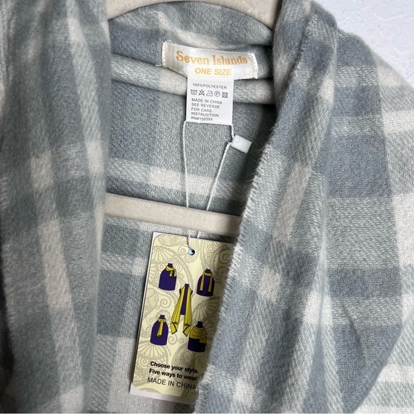 Seven Islands Cardigan Women One Size Draped Shawl Sweater Gray Open Front B18 - Picture 2 of 6